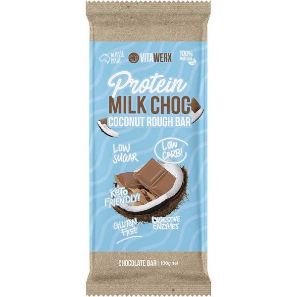 Vitawerx Milk Chocolate Bar - Coconut Rough - 100g