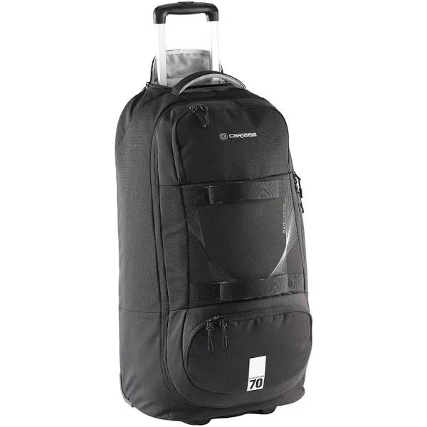 Caribee Adventure 70L rPET Hybrid Wheel Travel Pack rPET Black