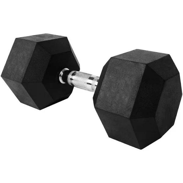 Verpeak 22.5kg Rubber Hex Dumbbell