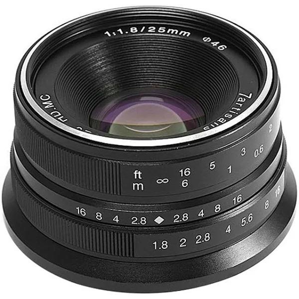 7artisans 25mm f/1.8 to f/16 Lens For Canon(EF-M Mount) Black