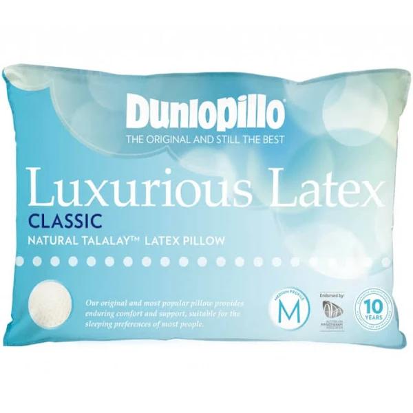 Dunlopillo Luxurious Latex Classic Pillow 2 Pack - White / Medium/ Medium