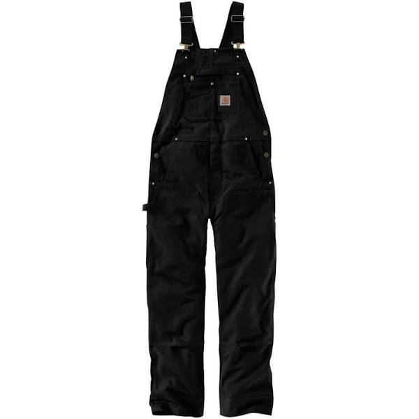 Carhartt Men's Unlined Duck Bib Overalls, Black, 36x36