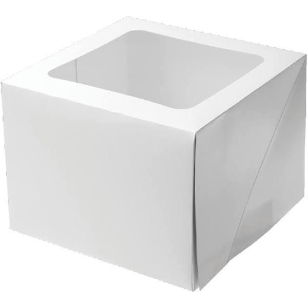 Mondo Square Tall Cake Box 20x15cm White