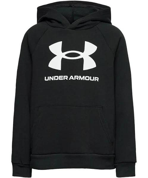 Under Armour Boys' Rival Fleece Big Logo Hoodie Black YXL