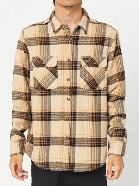 Brixton - Bowery Flannel Shirt - Sand/Black - S