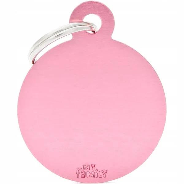 My Family ID Tag: Basic Small Circle Pink