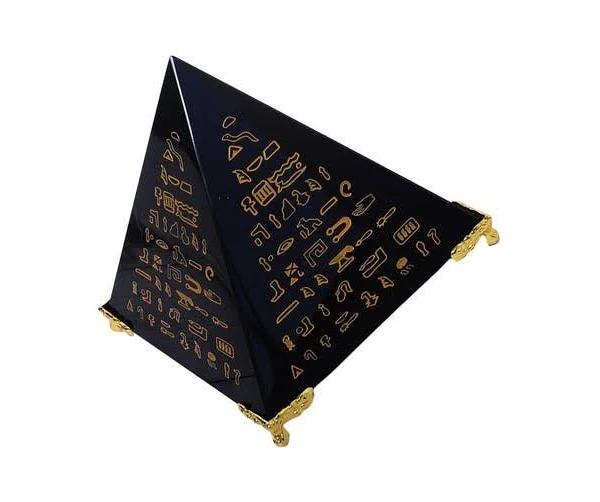 Black Home Decor Glass Egyptian Pyramid Decorations Ornament Sculpture