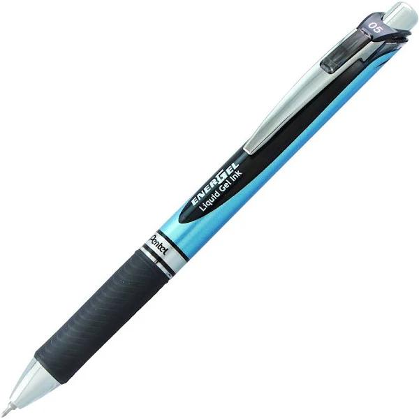 Pentel Energel Retractable Rollerball Pen BLN75 Black Pack of 12