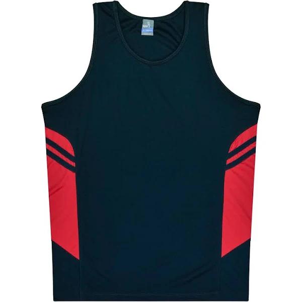 Tasman Mens Singlets Navy/Red / M