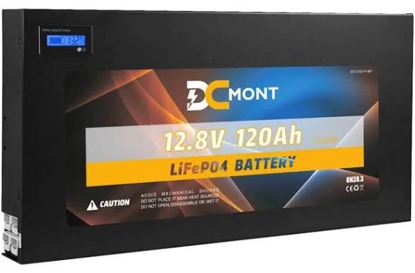 DC Mont 12V 120Ah Slimline Lithium Battery Lifepo4 Phosphate Deep Cycle Charger