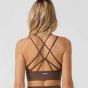 Lorna Jane Womens Lotus Longline Sports Bra Chocolate M