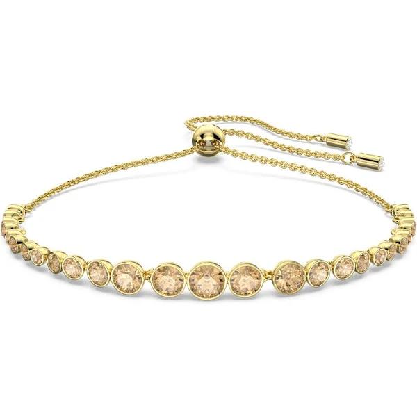 Swarovski Emily Bracelet, Mixed Round Cuts, Gold Tone, Gold-Tone Plated