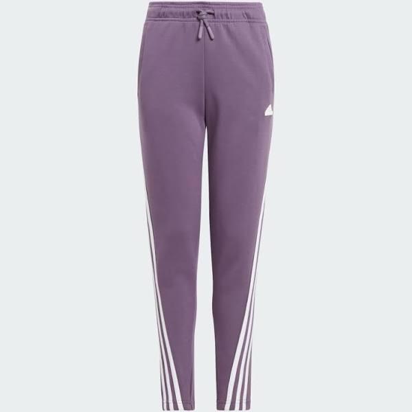 adidas-Future Icons 3-Stripes Ankle-Length Pants-Kids-Shadow Violet F23 / White-7-8Y