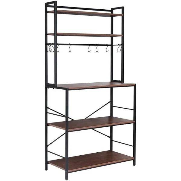 5-Tier Kitchen Bakers Rack Storage Cabinet Microwave Oven Stand Shelves Pantry - Earn Everyday Rewards, Afterpay Available