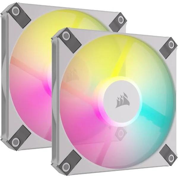 Corsair iCUE AF120 RGB Slim 120mm PWM Fan White Twin Pack