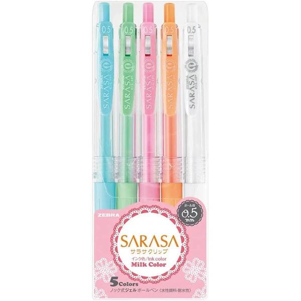 Zebra Sarasa Clip 0.5mm Ballpoint Pen, 5 Color Set (JJ15-5C-MK )