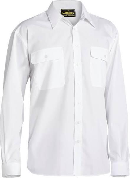 Bisley Permanent Press Shirt Long Sleeve (BS6526) White / 5XL