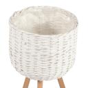 Cooper & Co. Large Natural Wicker Flower Basket Pot Planter Stand - White