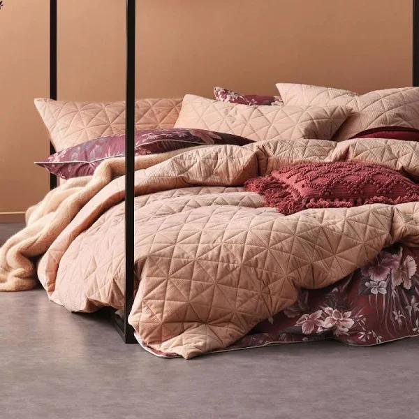 Linen House Heath Terracotta Quilt Cover Set - Queen