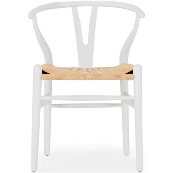 Ark Wishbone Dining Chair Natural Oak & White, by Lounge Lovers