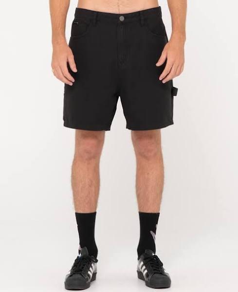 Mens Rusty Dungaree Mens Short Black Size 30