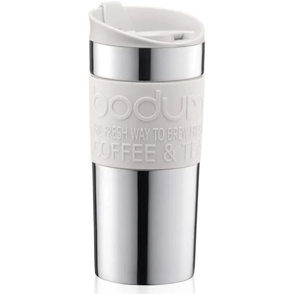 Bodum Travel Mug Stainless Steel Vacuum Travel Mug - White 0.35 L, 12 oz (11068-913)