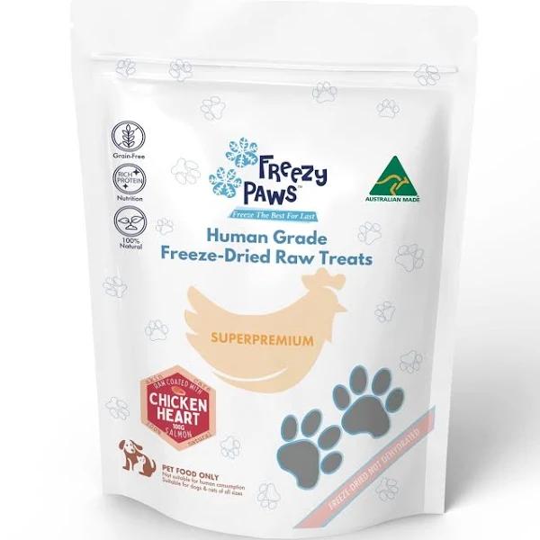 Freezy Paws - Freeze Dried Salmon Coated Chicken Heart Raw Treats