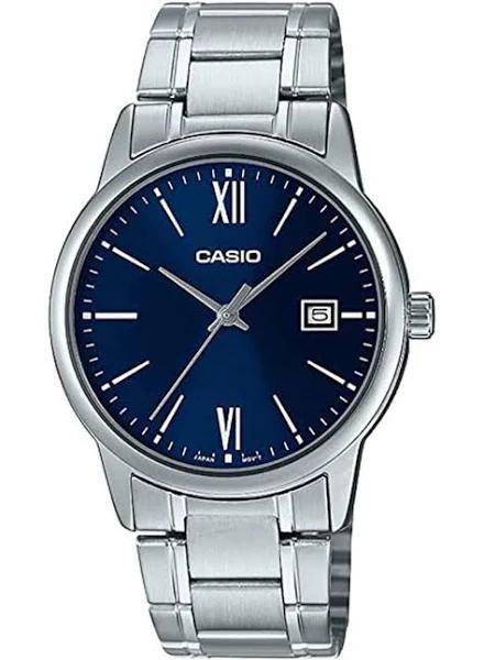 Casio Standard Analog Stainless Steel Bracelet Men's Dress Watch Mtp-v002d-2b3 | Arktastic