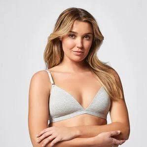 Cotton Wirefree Bra | Grey | Size 12B by Target Woman