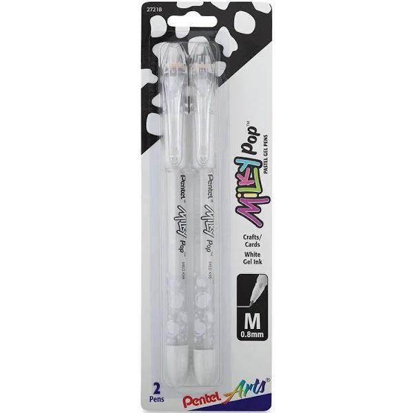 Pentel - Milky Pop Pastel Gel Pens .8mm 2/Pkg - White Ink