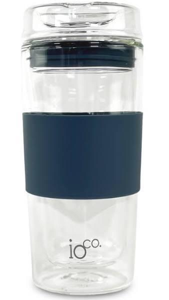 IOco 16oz Glass Tea and Coffee Travel Cup - Denim