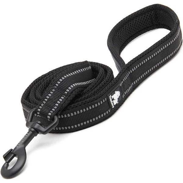 Dog Leash Puppy Walking Lead Pet Chain Padded Reflective Night Safe Rope Length 110cm TLL2111(Black,S)