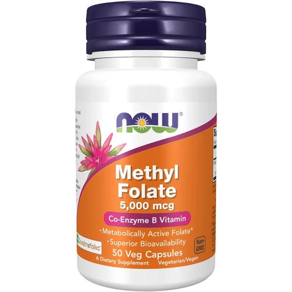 Now Foods Methyl Folate 5000 mcg - 50 Veg Capsules