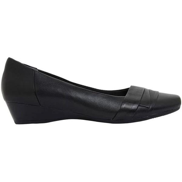 Easy Steps Saturn Heeled Shoes in Black Leather Black 5