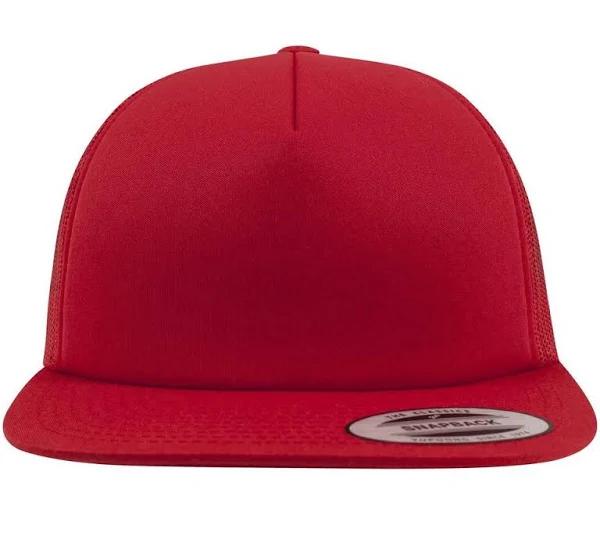 Flexfit Foam Trucker Snapback Cap - Red