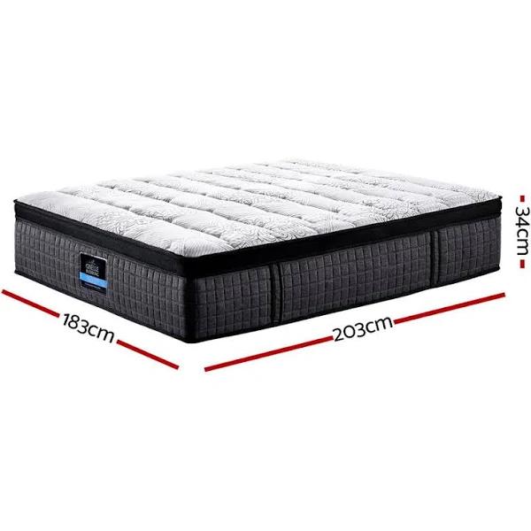 Giselle King Bed Mattress 9 Zone Pocket Spring Latex Foam Medium Firm 34cm