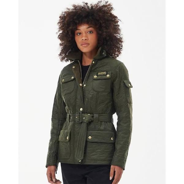 Womens Barbour International Green Polarquilt Jacket - Green