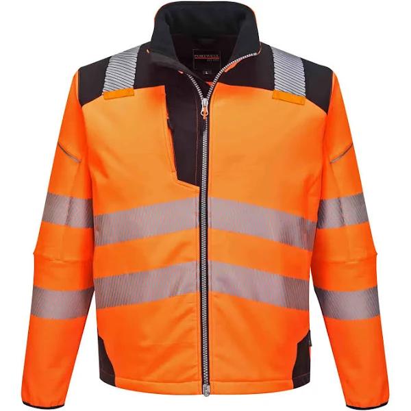 Portwest T402 PW3 Hi Vis Softshell Jacket Orange/Black 2XL