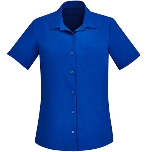 Biz Care Womens Easy Stretch Short Sleeve Shirt 4 / Electric Blue