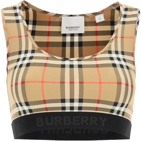 Burberry Logo Detail Vintage Check Bra Top