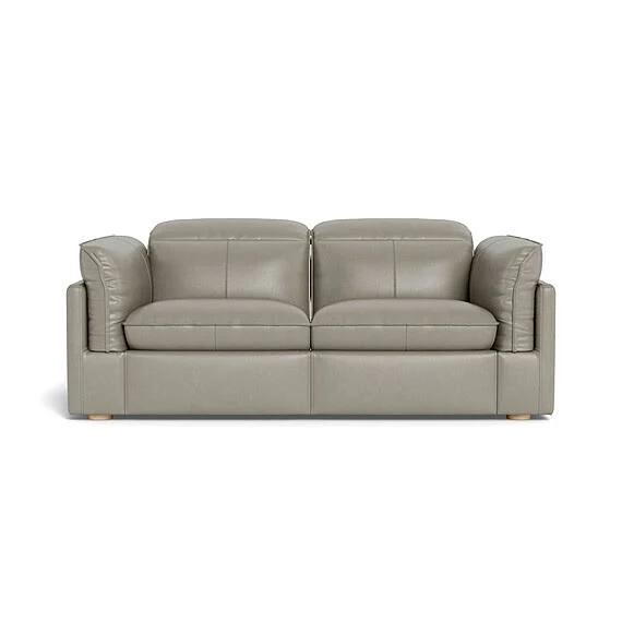 Sorrento Leather Battery Recliner Sofa Light Grey by Freedom, 100% Leather