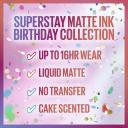 maybelline superstay matte ink liquid lipstick birthday party goer