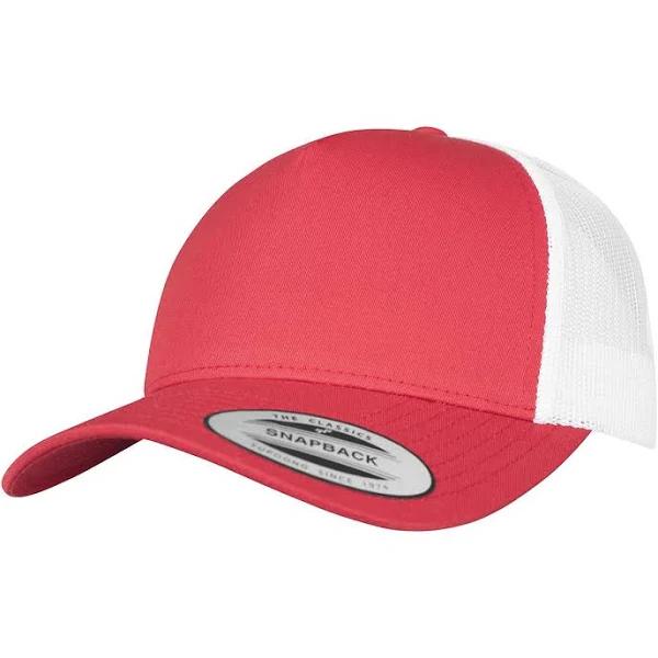 Flexfit Unisex Adult Two Tone 5 Panel Trucker Cap Red/White One Size