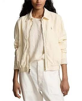 Polo Ralph Lauren Linen Windbreaker in Natural, Size XS