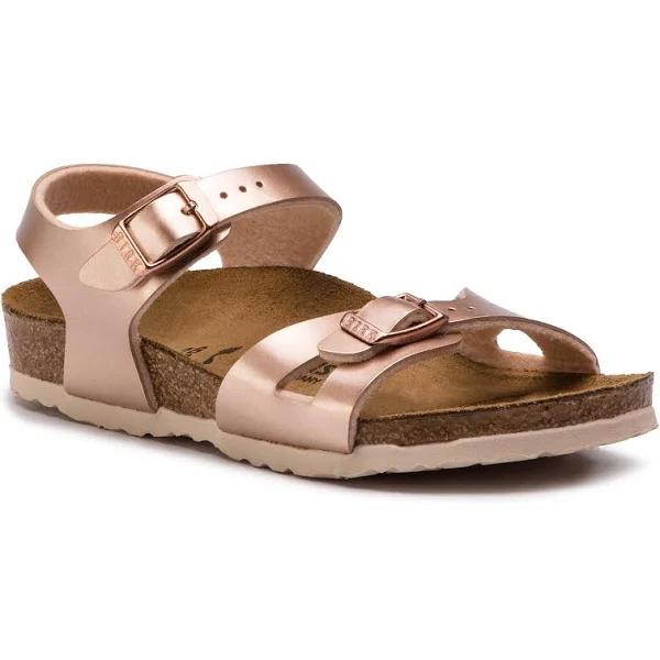 Birkenstock Metallic Copper Electric Rio Buckle Sandals