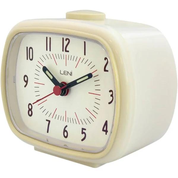 Leni 9cm Ivory Retro Alarm Clock