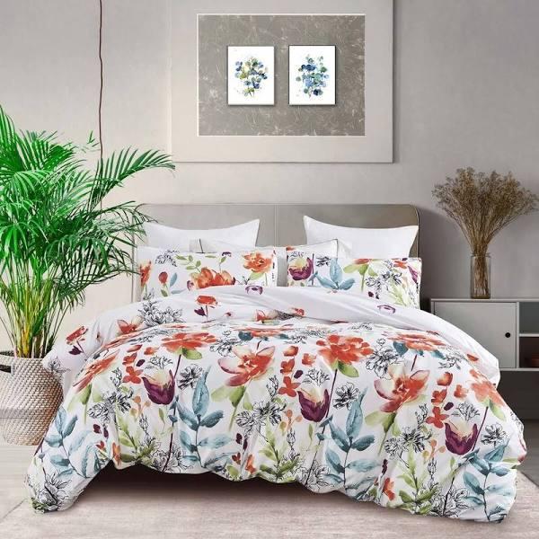 Luxton Millie Botanical Flower Quilt Cover Set ( King / Queen / Super King / Double / Single ) - Earn Everyday Rewards, AfterPay Available