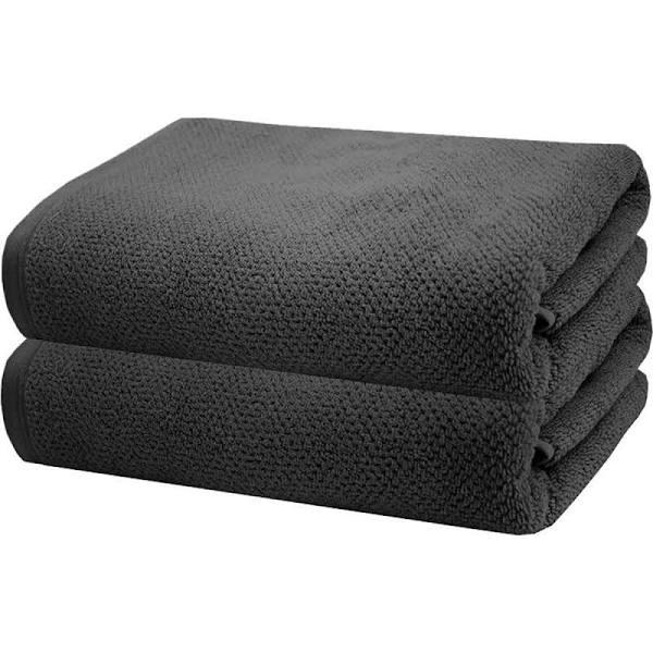 Bambury Angove 2 Pack Bath Sheet 80 x 160cm - Charcoal