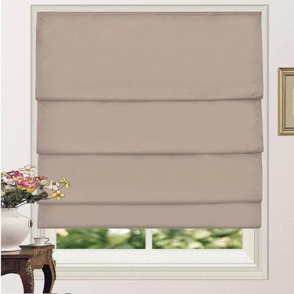 Roman Shade Blind 100% Blackout Microfiber Fabric Pleated With Coating 4Colors 120x160cm / Black