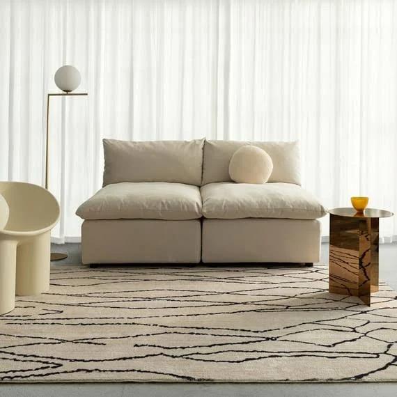 BOKAA Washable Rug Beige and Black by Freedom, 100% Polyester